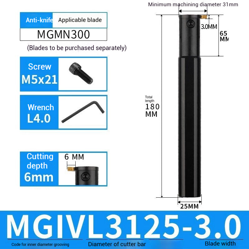 1024-CNC toolholder internal groove cutter MGIVR2016-2 internal groove toolholder lathe cut-off tool CNC lathe tool cutting tools Shandong Denso Pricision Tools Co.,Ltd.